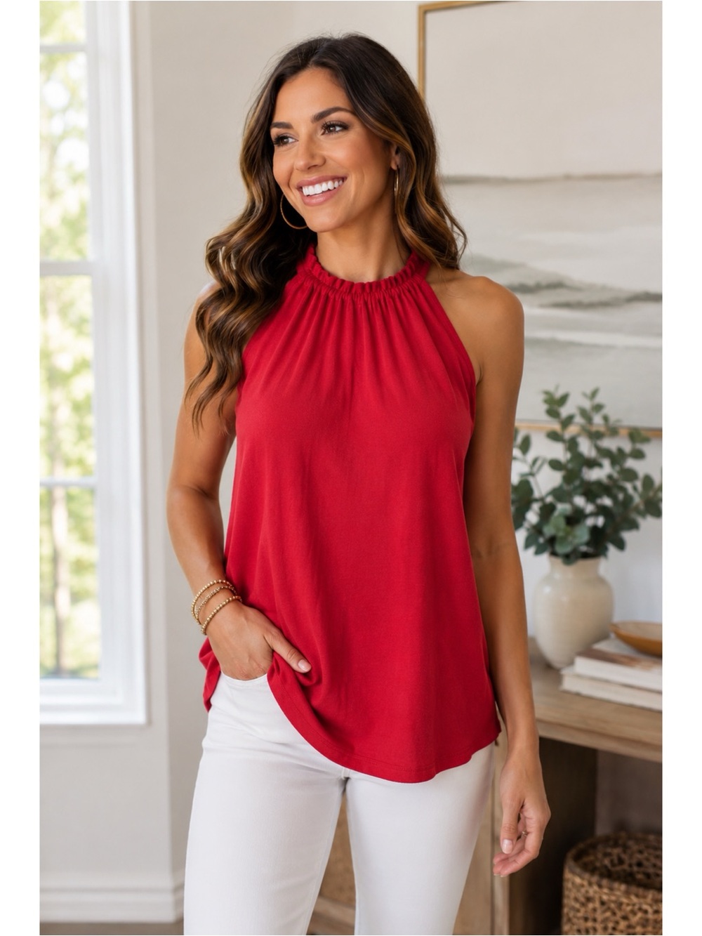 LOFT Gathered Halter Top